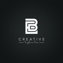 Modern Artistic EB BE Letter Logo. Initial Based Letter Icon Logo.