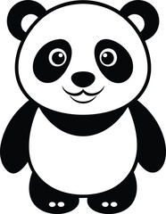 black and white panda silhouette