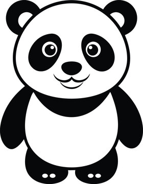 recommend clip art: black and white panda silhouette