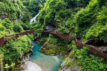 A view of the Orrido ravine in Bellano