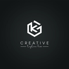 Modern Artistic KG GK Letter Logo. Initial Based Letter Icon Logo.