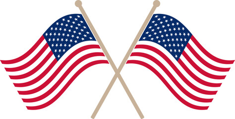 USA flag icons vector set. United States of America flat  badges.Flag of usa vector flat symbol collection.USA flag labels set.Set of American flag icons . © Tally 18