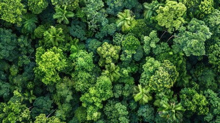 Naklejka premium Aerial View of Lush Rainforest Canopy