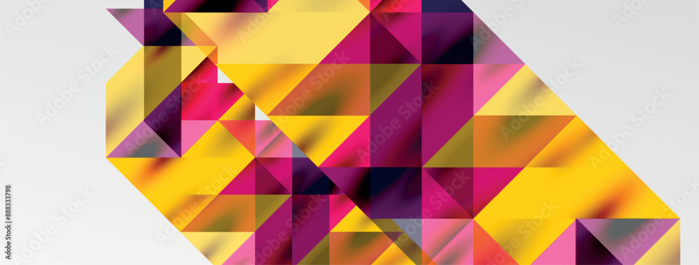 Aufkleber Tech minimal overlapping triangle shapes elements geometric graphic pattern