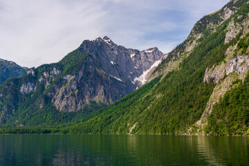 View of Lake Königssee in Bavaria, Germany.