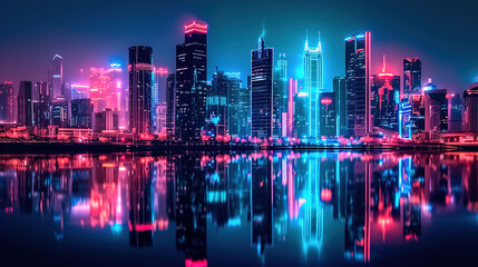 Obraz premium city skyline at night