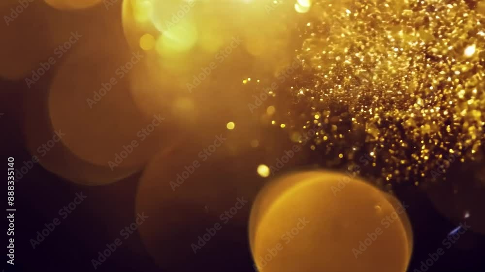 Poster Abstract background featuring a bokeh effect of golden sparkles and a large out-of-focus circle.