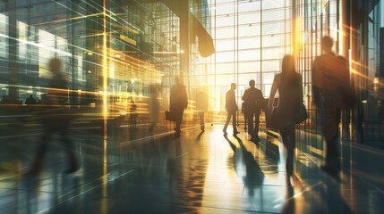 Fast paced and ever changing landscape of a dynamic business environment. The energy and vibrancy of a bustling corporate environment. Abstract business background.