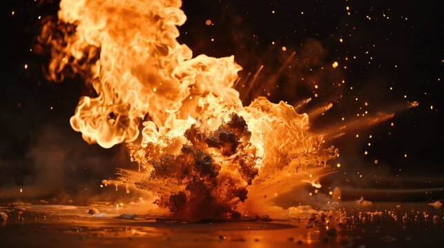 Reaction of calcium carbide with water leading to flammable acetylene gas formation and subsequent fire