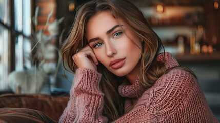 Fototapeta premium portrait of a dark haired woman, skin care, cosmetics and beauty concept