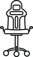 Modern office chair with wheels for comfortable working experience, outline style