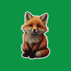 Cute Fox baby happy sticker vector files.