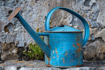 Naklejka premium Isolated blue watering can