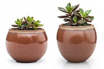 Obraz premium Isolated flower pot on white background full focus front and back