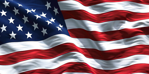 The Stars and Stripes of Prosperity: A close-up shot of a waving American flag, billowing in the breeze.
