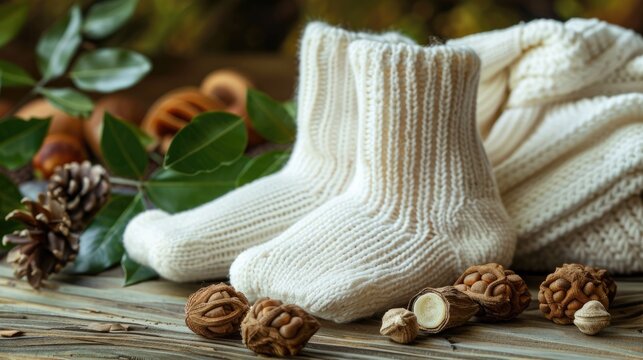 Soap nuts clean baby socks with natural detergent