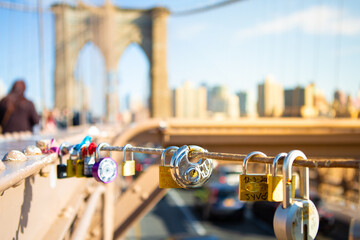 Boyfriends' padlocks were attached to the Brooklyn Bridge as proof of love
