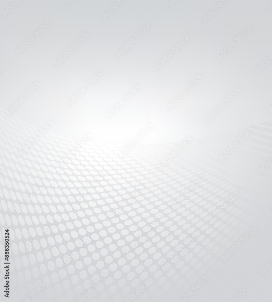 Poster Black and white soft grey color tone, abstract wavy dotted lines halftone background banner design. Vector illustration.
