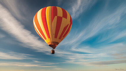 Fototapeta premium Balloon on the sky backgrounds landscape, generative ai