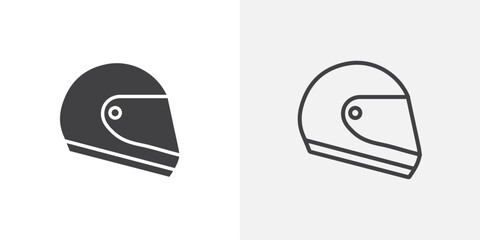 motorcycle helmet black vector icon set