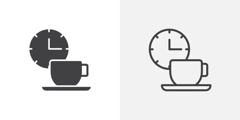 Breaktime black vector icon set