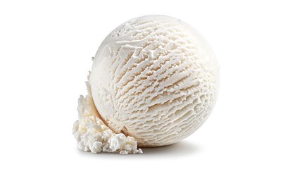 Obraz premium Scoop of ice cream ball isolated on white background including clipping path