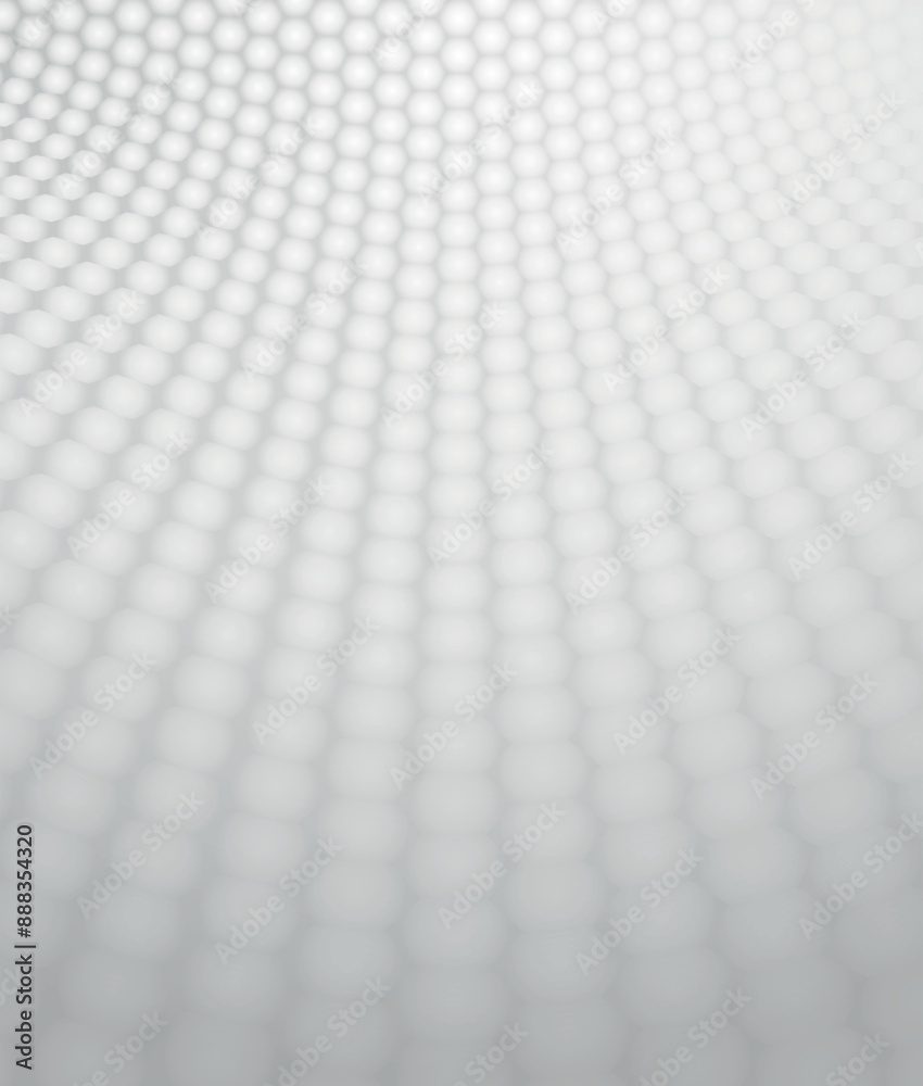 Poster Abstract black and white color tone, soft gradient art and hexagonal shapes perspective background.