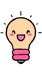 brilliant light bulb with a bright idea. Full hd illustration design art on white background