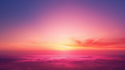 Fototapeta premium Breathtaking sunset with vibrant colors of pink, purple, and orange over the horizon, creating a serene and picturesque sky scene, Abstract background.