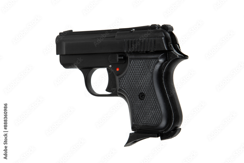 Wall mural modern semi-automatic pistol. small short-barreled weapon for concealed carry. ladies' pistol. isola