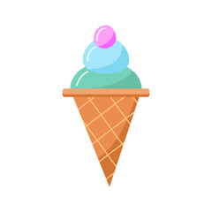 Ice cream cone. Vector illustration isolated on white background