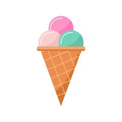 Ice cream cone. Vector illustration isolated on white background