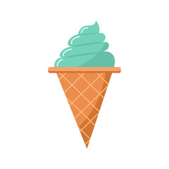 Ice cream cone. Vector illustration isolated on white background