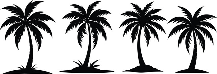 Fototapeta premium palm tree silhouette vector illustration