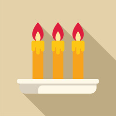 Three candles are burning, providing a warm and inviting atmosphere