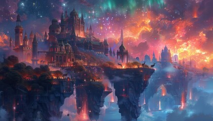 Floating Fantasy City Above the Clouds
