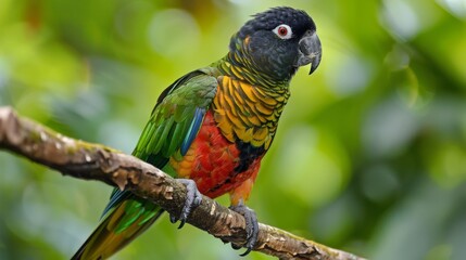 The Black-headed Amazon (Amazona kawalli), also known as the Black-headed Parrot, is a striking and colorful bird native to the Amazon rainforest in Brazil. It features a distinctive black head, 