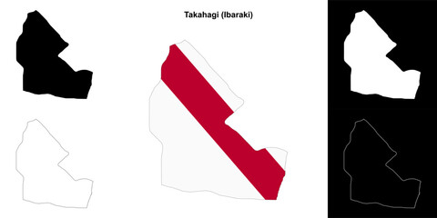 Takahagi (Ibaraki) outline map set