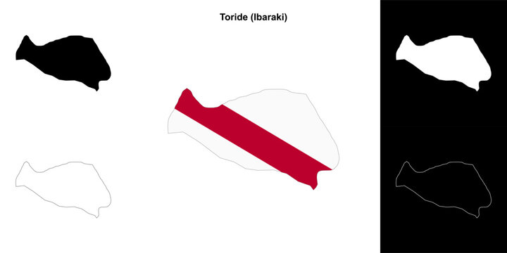 Toride (Ibaraki) outline map set