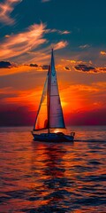 A sailboat in the ocean.