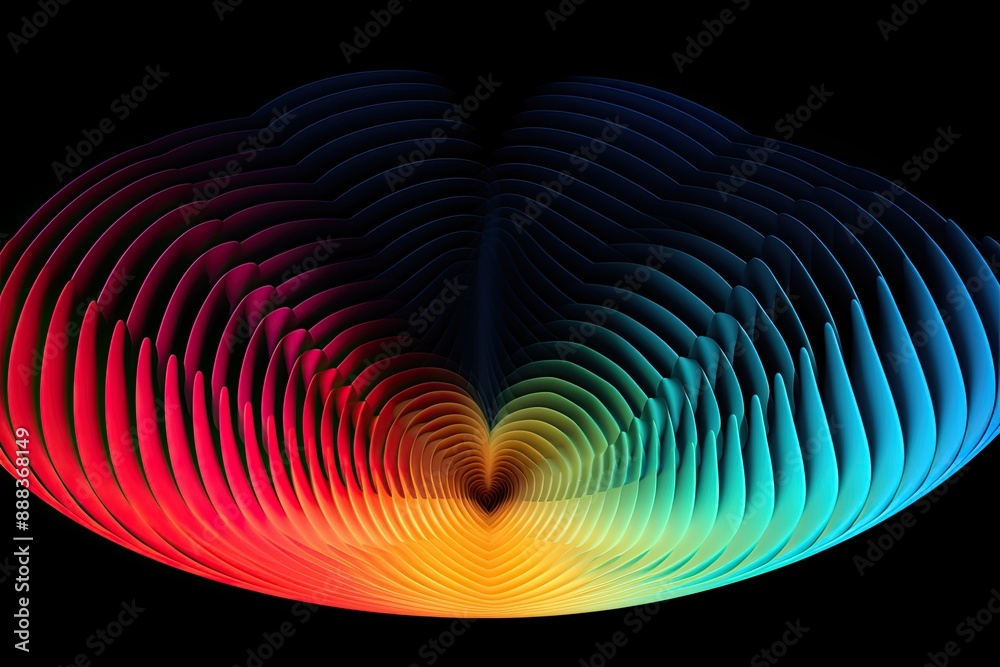 Poster Vibrant, glowing orb amidst wavy lines, Doppler effect visualization showcasing the shift in frequency