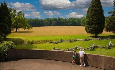 Yorktown, Virginia - 6-25-09: The field where the battle of Yorktown was fought in the American...