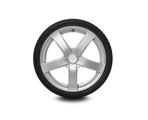 Obraz premium Car wheel isolated on white background.
