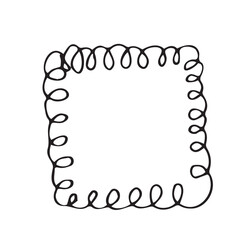 Hand drawn frame icon. Border line doodle sketch, square spiral frame scribble design element isolated