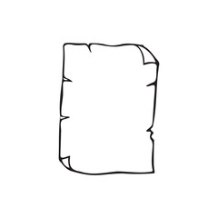 Hand Drawn Outline of a Blank Paper Sheet