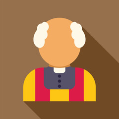 Simple yet dignified illustration of a senior catholic priest in traditional attire