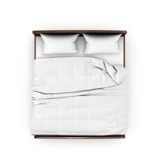 Bed. Isolated against white background.