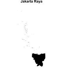 Fototapeta premium Jakarta Raya outline map
