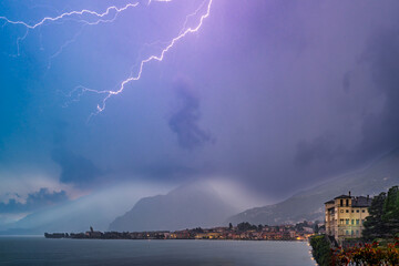 A strong thunderstorm over Lake Como