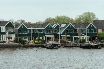 Obraz premium Typical Belgium houses in Zandijk